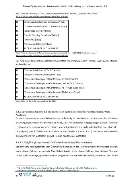 Manual Systematische Literaturrecherche für die Erstellung ... - AWMF