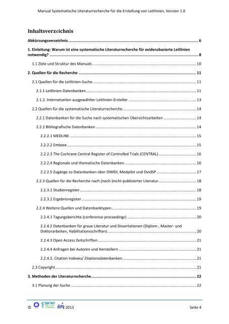 Manual Systematische Literaturrecherche für die Erstellung ... - AWMF