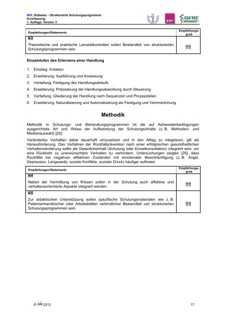 Strukturierte Schulungsprogramme - AWMF