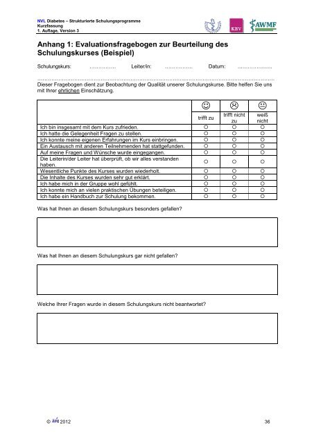 Strukturierte Schulungsprogramme - AWMF