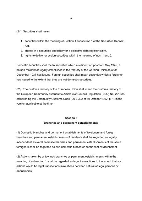 1 Working Translation Foreign Trade and Payments Act ... - Bafa