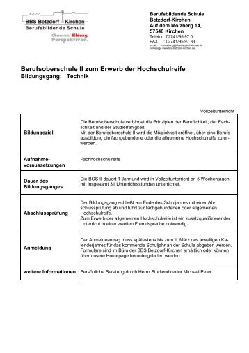 Informationsschriften zur BFME - Berufsbildende Schule Betzdorf ...