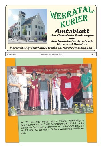 08/2013 vom 08.08. - Gemeinde Breitungen an der Werra