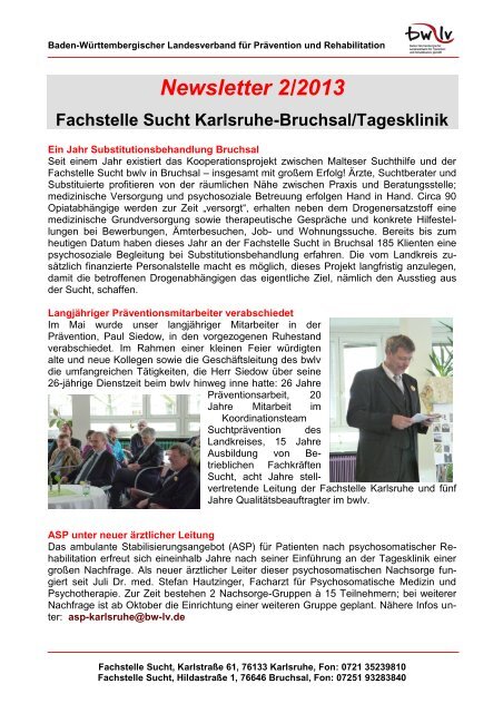 Newsletter 2/2013 - Baden-Württembergischer Landesverband für ...