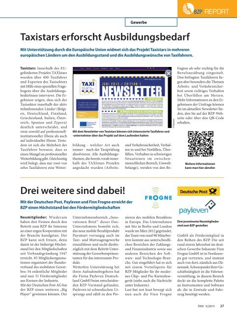 BZP-Report 2013 Heft 5 - Deutscher Taxi- und Mietwagenverband eV