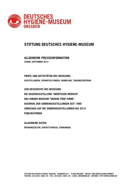 STIFTUNG DEUTSCHES HYGIENE-MUSEUM - dhmd