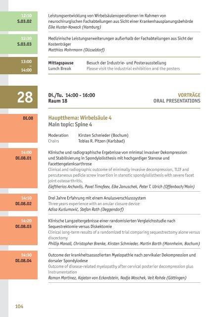Programm final - Deutsche Gesellschaft für Neurochirurgie - DGNC