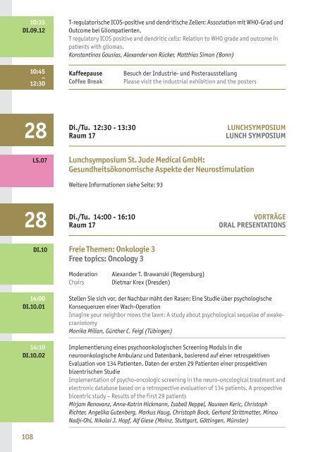 Programm final - Deutsche Gesellschaft für Neurochirurgie - DGNC