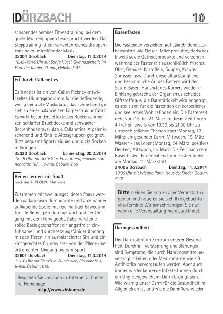 VHS Programm in Dörzbach (PDF).