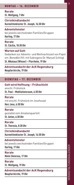 VON ADVENT BIS DREIKÖNIG - DOMPLATZ 5