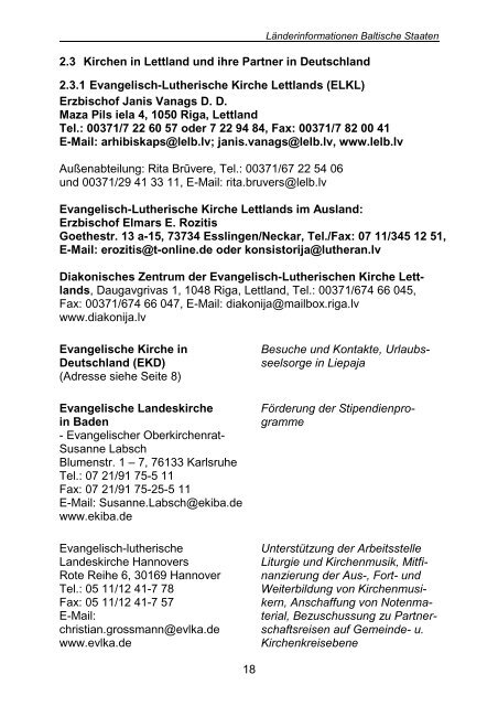 Länderinformation Litauen, Lettland und Estland - Evangelische ...