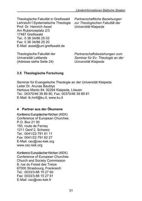 Länderinformation Litauen, Lettland und Estland - Evangelische ...