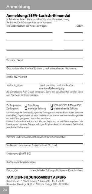 Programm Februar - Juli 2014 - Familienbildungsarbeit Asperg