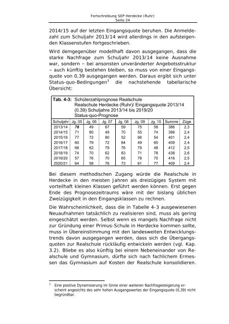 Die Beschlussvorlage zur Einrichtung einer Primus ... - Stadt Herdecke