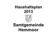 Haushaltsplan - Samtgemeinde Hemmoor