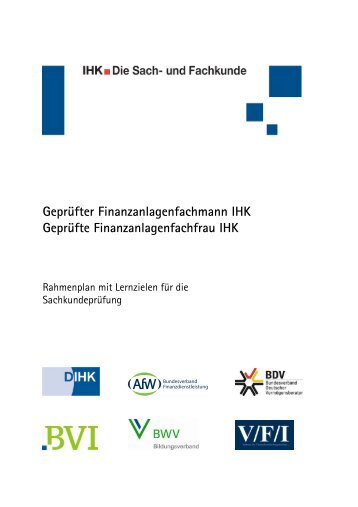 Rahmenplan der Sachkundeprüfung Geprüfter ... - IHK Dresden
