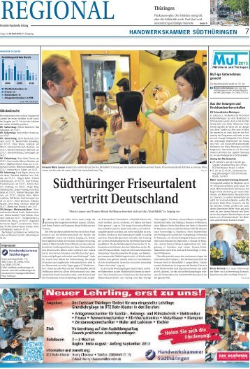 Deutsche Handwerks Zeitung - Handwerkskammer Südthüringen