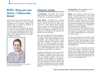 Chance oder Risiko? - it innovations GmbH