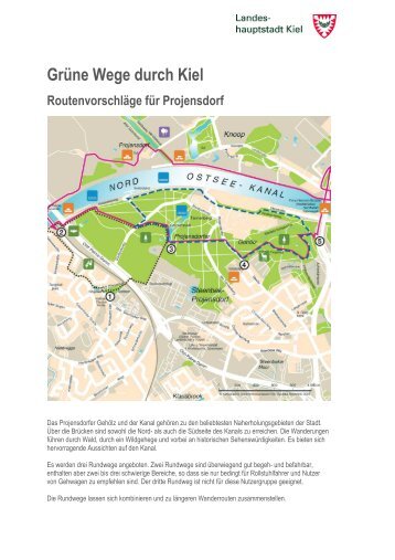 Ausführliche Routenbeschreibungen für Projensdorf als PDF