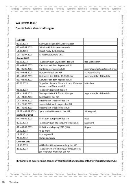 Jugend Aktuell 02/13 - Kreisjugendring Straubing-Bogen