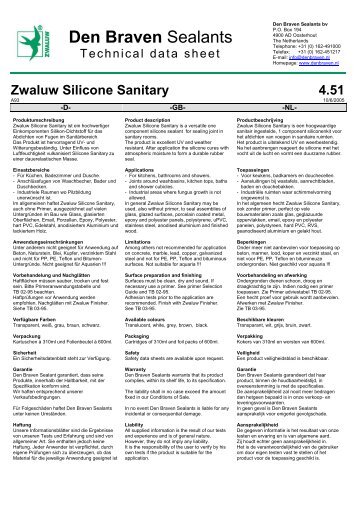 Zwaluw Silicone Sanitary 4.51 - Den Braven