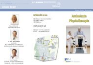 Infoflyer Physiotherapie - Klinikum Region Hannover GmbH