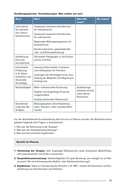 2. Kieler Bildungskonferenz - Landeshauptstadt Kiel