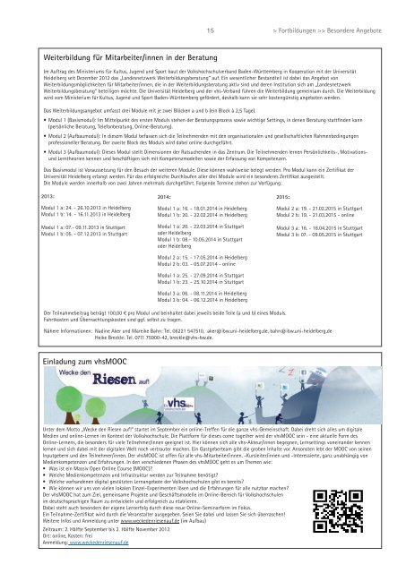 Fortbildungen VHS-Verband BW 2/2013 (application/pdf) - Stadt Lahr