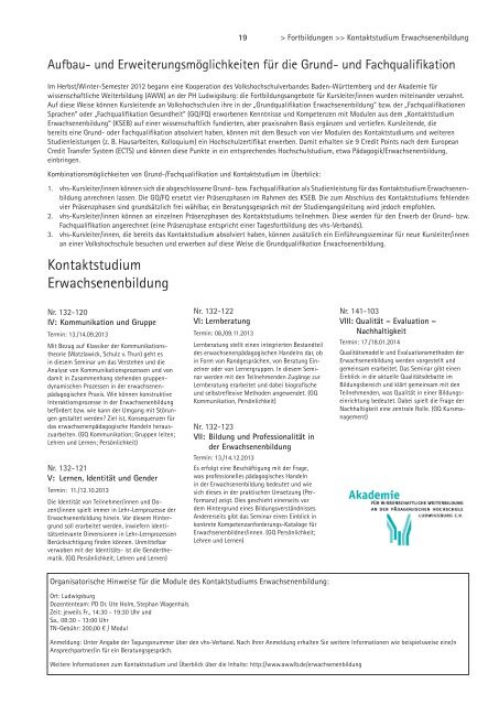 Fortbildungen VHS-Verband BW 2/2013 (application/pdf) - Stadt Lahr