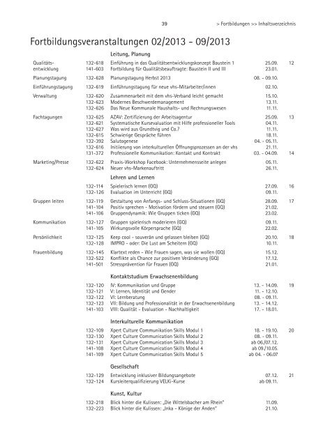 Fortbildungen VHS-Verband BW 2/2013 (application/pdf) - Stadt Lahr