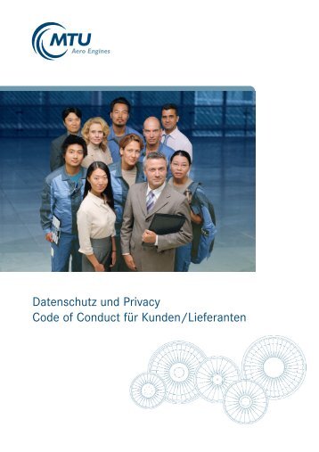 Datenschutz und Privacy Code of Conduct für Kunden/Lieferanten