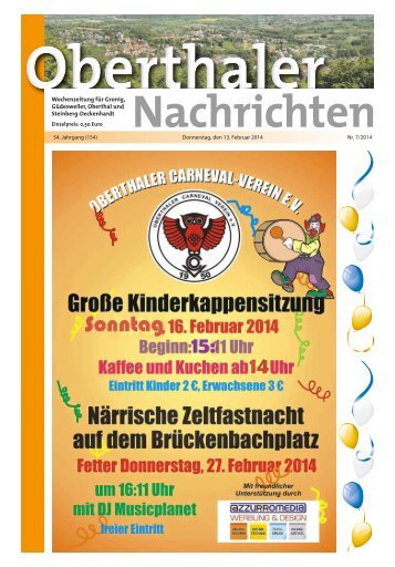 Wochenzeitung für Gronig, Güdesweiler, Oberthal und Steinberg ...