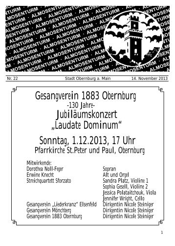 Gesangverein 1883 Obernburg Jubiläumskonzert „Laudate ...