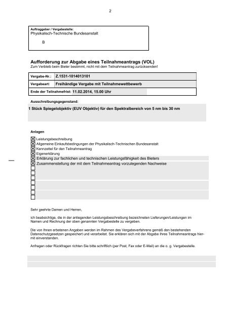 1. Auftraggeber: Physikalisch-Technische Bundesanstalt ...