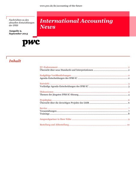 International Accounting News, Ausgabe 12, Dezember 2011 - PwC