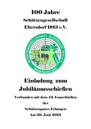 100 Jahre Einladung zum Jubiläumsschießen - SG Eltersdorf