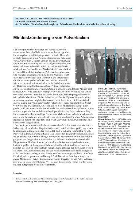 PTB-Mitteilungen 2013 Heft 4 - Physikalisch-Technische ...