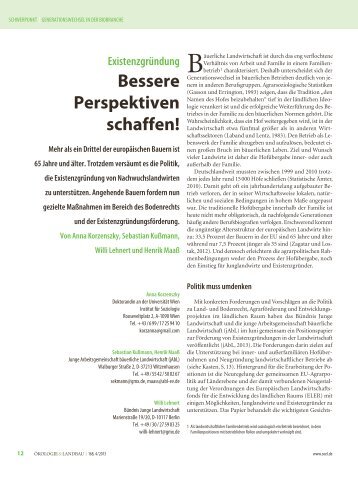 Bessere Perspektiven schaffen! - Stiftung Ökologie & Landbau