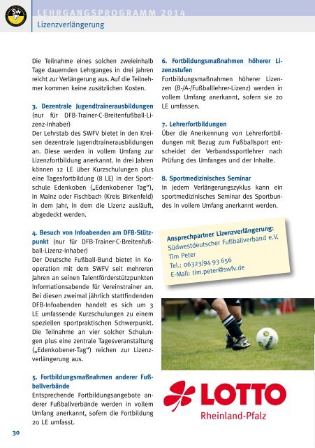 Lehrgangsbroschüre 2014 - Südwestdeutscher Fußballverband e.V.