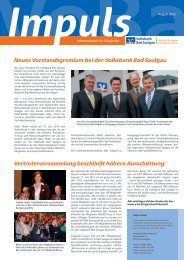 Ausgabe August 2013 - Volksbank Bad Saulgau eG