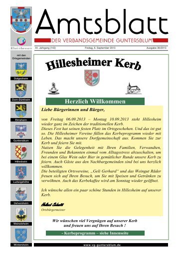 Freitag, 06.09.2013 Ausgabe 36/2013 - Verbandsgemeinde ...