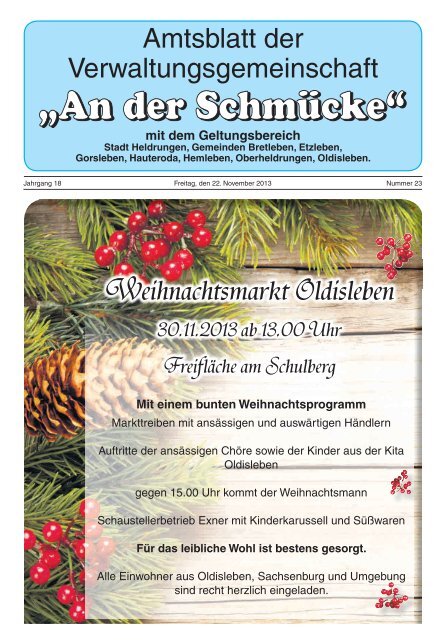 Amtsblatt Nr. 23 vom 22.11.2013 - Verwaltungsgemeinschaft "An der ...