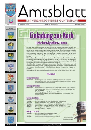 Einladung zur Kerb - Verbandsgemeinde Guntersblum