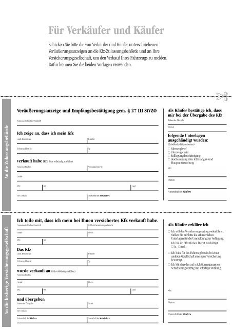 Kaufvertrag über ein gebrauchtes Kraftfahrzeug