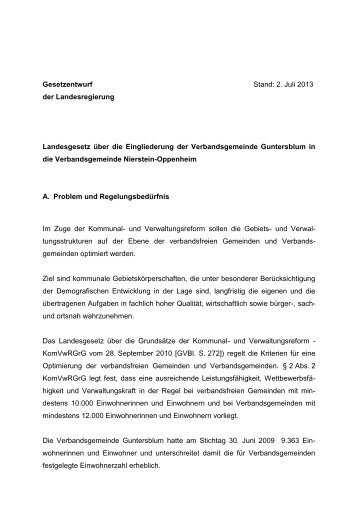 Gesetzesbegründung kann hier eingesehen - Verbandsgemeinde ...