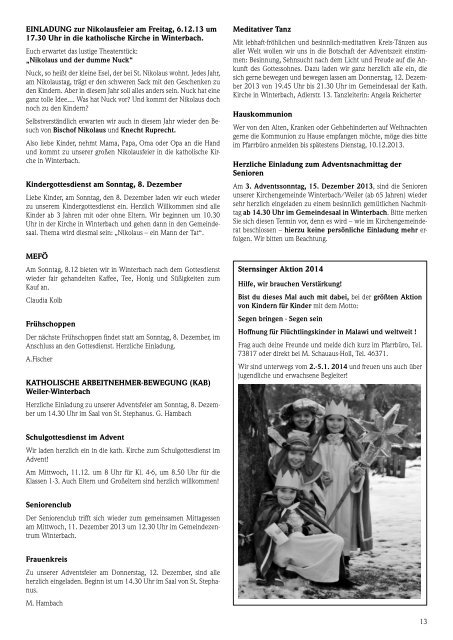 Mitteilungsblatt KW 49/2013 - Gemeinde Winterbach