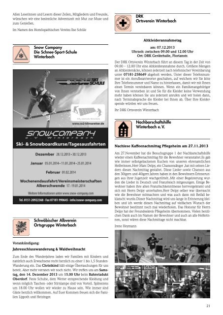 Mitteilungsblatt KW 49/2013 - Gemeinde Winterbach