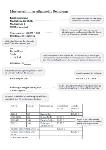 Muster Rechnung - Wollny