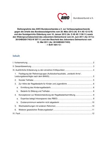 Stellungnahme des AWO Bundesverbandes als PDF