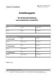 Ausbildungsplan Landwirt - Landwirtschaftskammer Niedersachsen